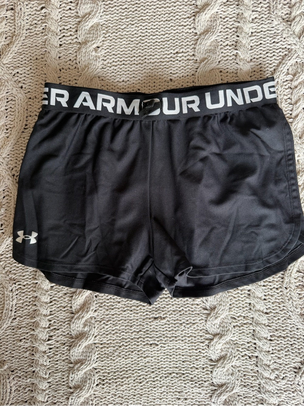 Under Armour Black Women's Athletic Shorts with Branded Waistband